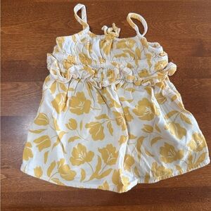 Old Navy White and Yellow Floral Kids Casual Dress